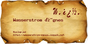 Wasserstrom Ágnes névjegykártya